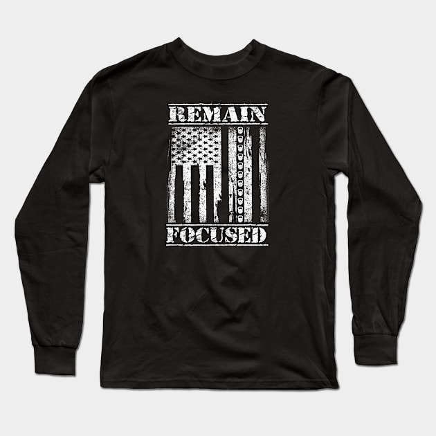 Kettlebell Fitness Motivation Remain Focused Workout Long Sleeve T-Shirt by FrontalLobe